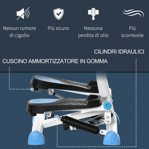 Stepper con Manubrio Monitor LCD 55x44x108A cm Bianco e Blu