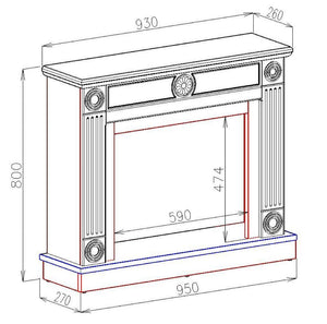 Camino Elettrico da Pavimento 80x95x27 cm Effetto Fiamma 1500W Bonita & Lorance