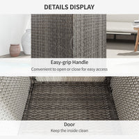 Armadio da Giardino 2 Vani 60x63x120 cm in Rattan PE Grigio