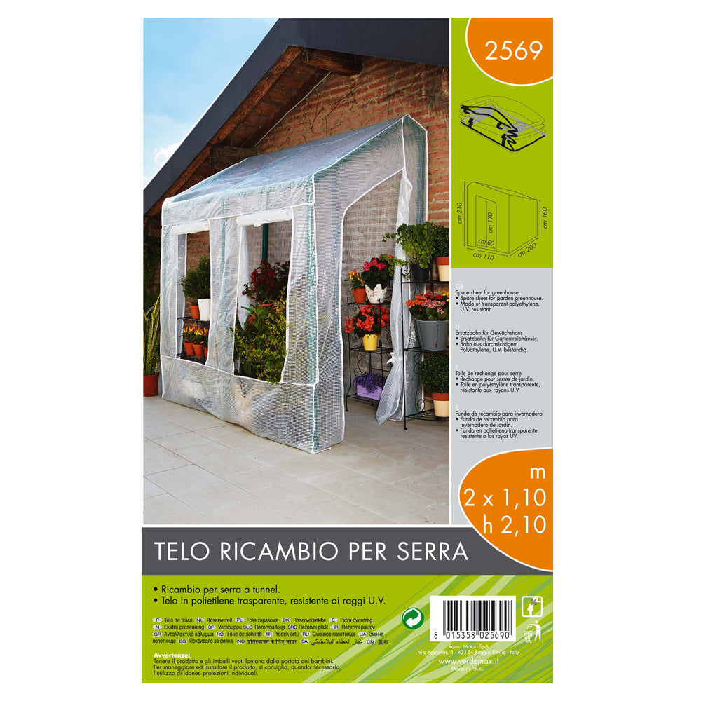 Telo ricambio per serra (200 x 110 x h 210 cm)