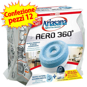 Ariasana ricarica tab aero inodore 360 gradi universale confezione da 12 pacchi da 450 grammi ciascuno