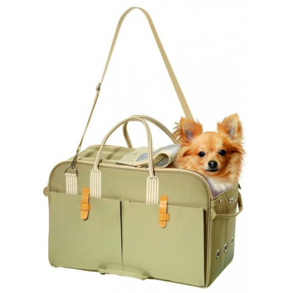 Borsa per cani e gatti a tracolla beige draagtas