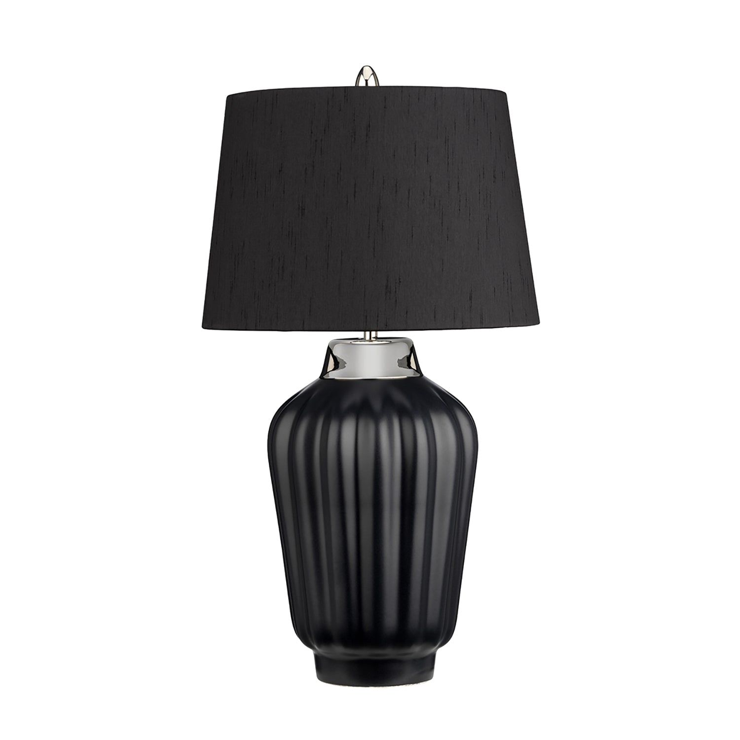 Lampada Da Scrivania Contemporanea Bexley Porcellana Nero Nichel 1 Luce E27