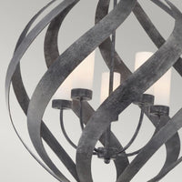 Lampadario Per Esterno Nordico Blacksmith Acciaio Nero Antico Vetro 5 Luci E14