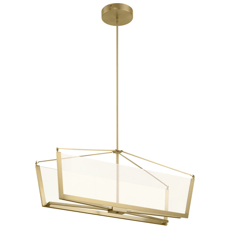 Lampadario Industrial Nordico Calters Alluminio Oro Champagne Led 50.8W 3000K