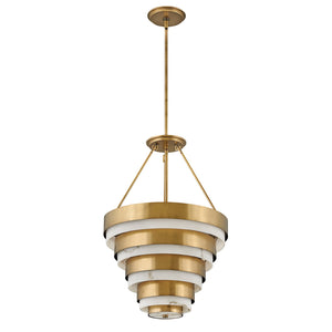 Lampadario Contemporaneo Echelon Acciaio Ottone Antico 4 Luci E14