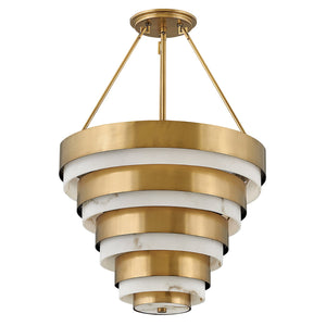 Lampadario Contemporaneo Echelon Acciaio Ottone Antico 4 Luci E14