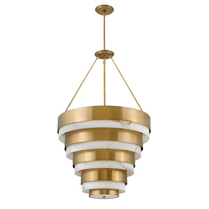 Lampadario Contemporaneo Echelon Acciaio Ottone Antico 8 Luci E14