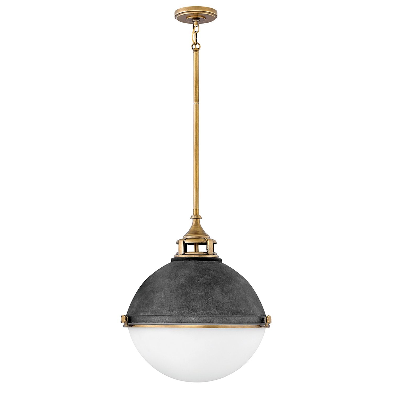 Lampadario Contemporaneo Fletcher Acciaio Zinco Antico Ottone 3 Luci E27