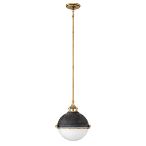 Lampadario Contemporaneo Fletcher Acciaio Zinco Antico Ottone 2 Luci E27