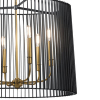 Lampadario Contemporaneo Linara Acciaio Nero Ottone Naturale Ottone 6 Luci E14