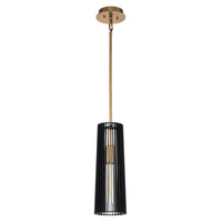 Sospensione Contemporanea Linara Acciaio Nero Ottone Naturale Ottone 1 Luce E27