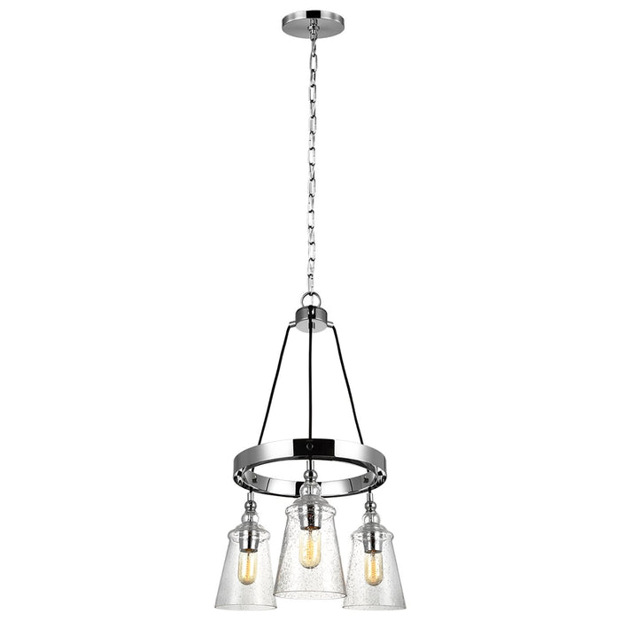 Lampadario Industrial Nordico Loras Acciaio Vetro 3 Luci E27