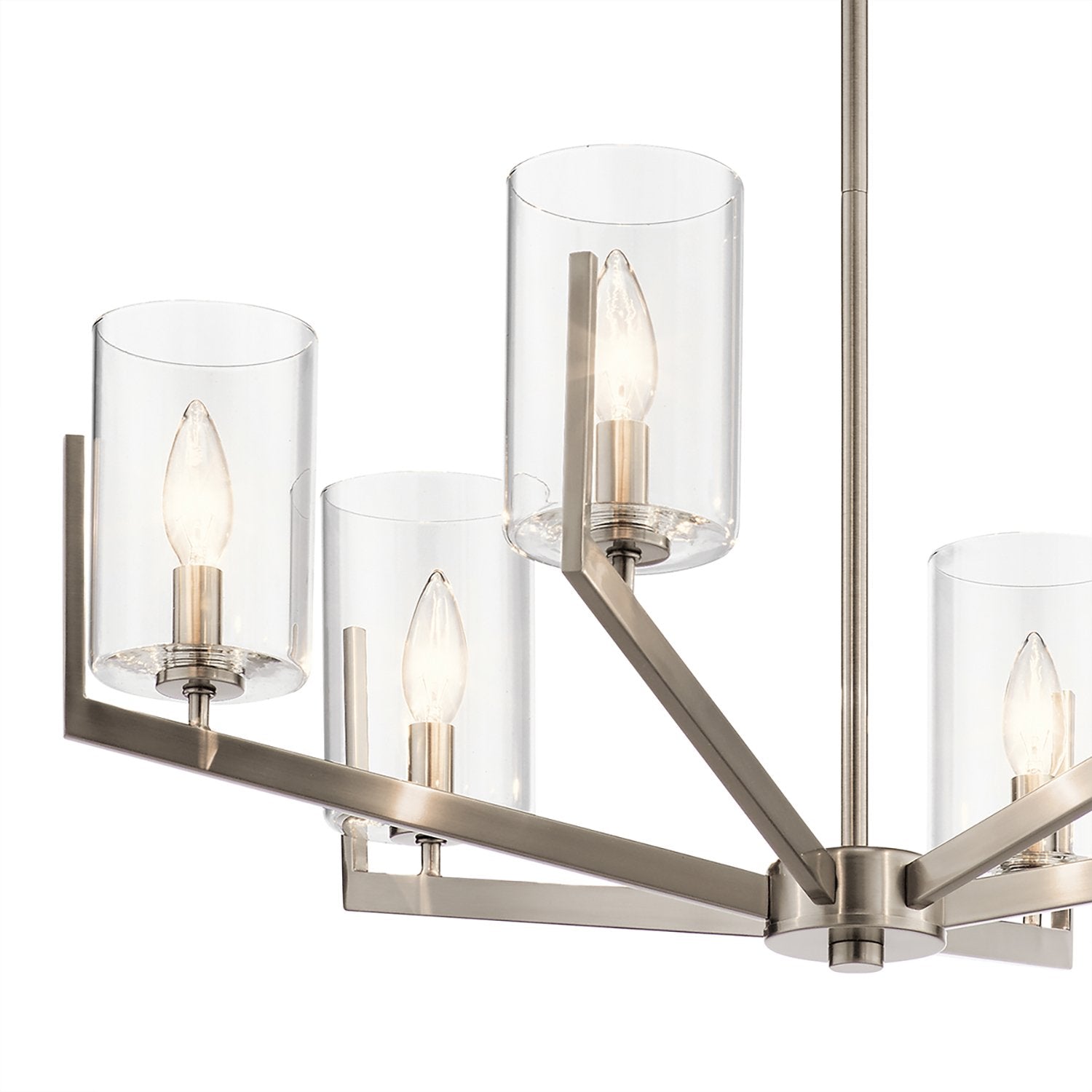 Lampadario Contemporaneo Nye Acciaio Peltro Classico 6 Luci E14