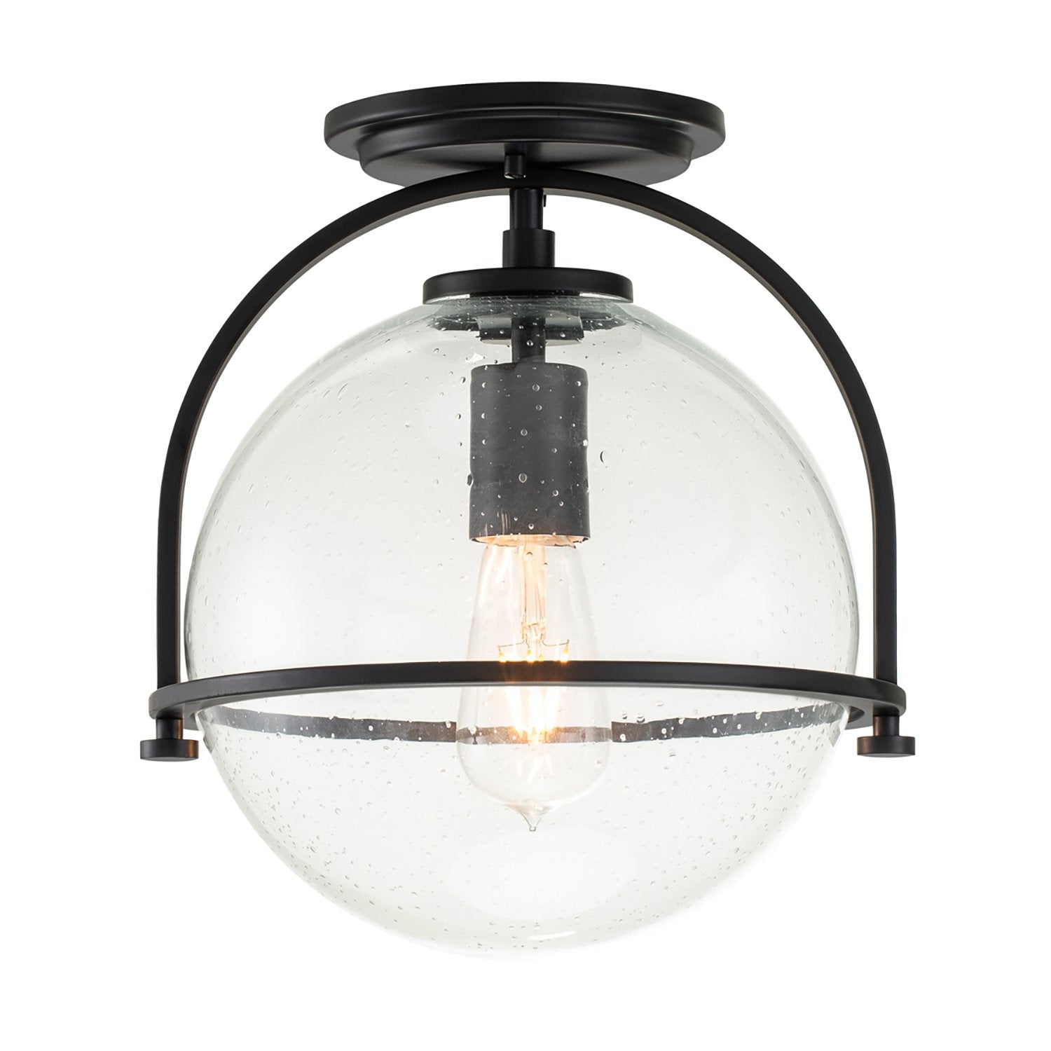 Plafoniera Industrial Nordica Somerset Acciaio Nero 1 Luce E27