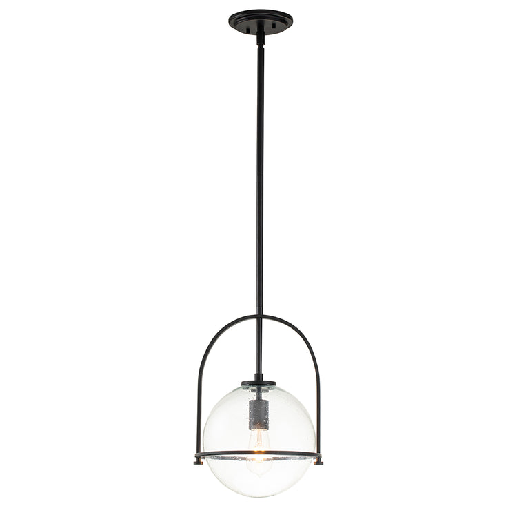 Sospensione Industrial Nordica Somerset Acciaio Nero Vetro 1 Luce E27