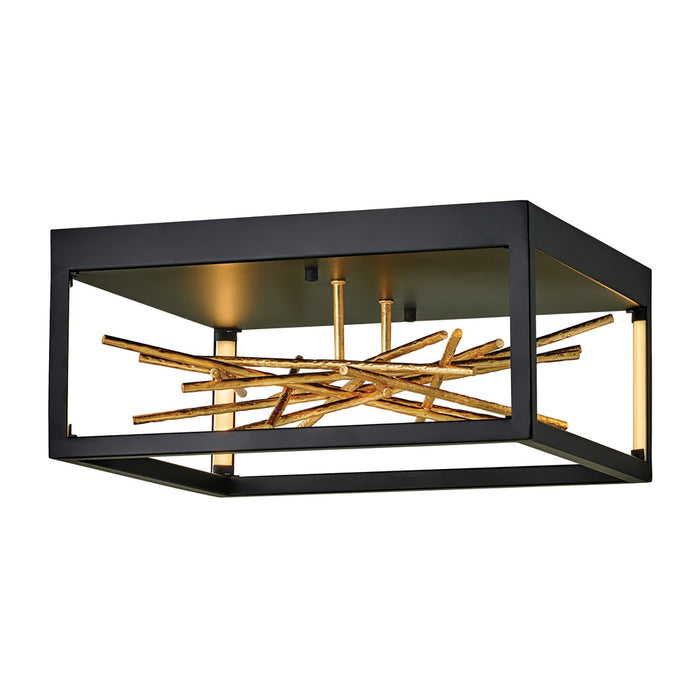 Plafoniera Industrial Nordica Styx Acciaio Nero Oro Led Integrato 8W 3000K 931Lm