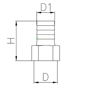 Multipack 5 pz raccordo portagomma ottone uni f1/2