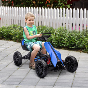 Go Kart a Pedali per Bambini 100x58x58,5 cm Ruote in EVA Blu