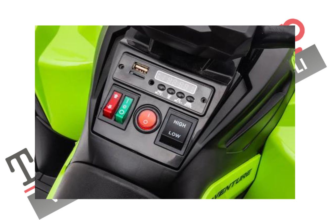 Quad Elettrico per Bambini ATV  1.0 12V  con Radiocomando colore Verde