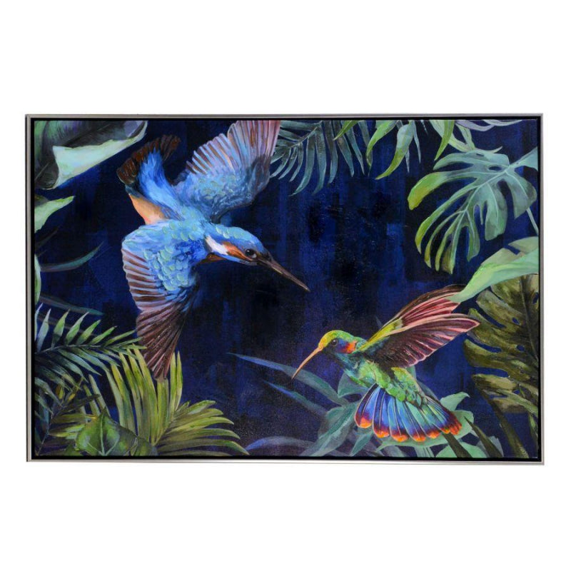 Quadro dipinto colibri' cm92x62x4,5