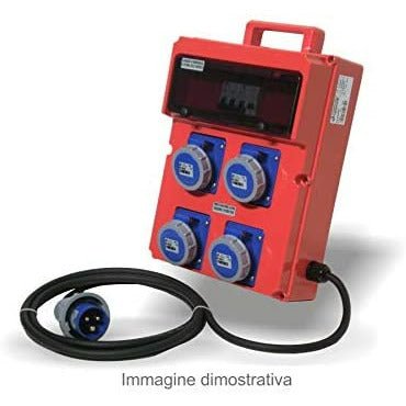 Quadro Portatile Mono 4 Prese Con Pulsante Emergenza