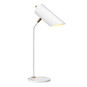 Lampada Scrivania Industrial Nordico Quinto Acciaio Bianco Ottone 1 Luce E27