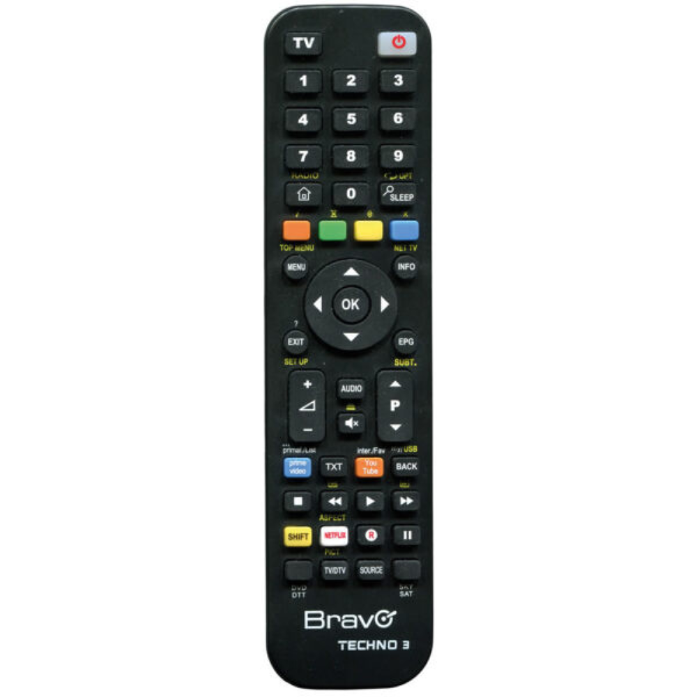 Telecomando universale bravo techno 3 per tv colore nero