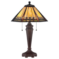 Lampada Da Scrivania Tiffany Arden Metallo Patina Di Bronzo 2 Luci E27