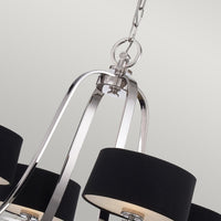 Lampadario Contemporaneo Uptown Gotham Metallo Argento Imperiale 4 Luci G9 3 Led