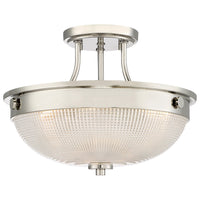 Lampadario Contemporaneo Mantle Vetro Nichel Lucido 2 Luci E27