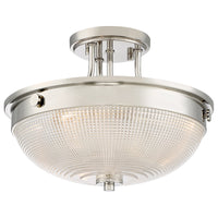 Lampadario Contemporaneo Mantle Vetro Nichel Lucido 2 Luci E27