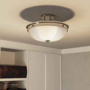 Lampadario Contemporaneo Mantle Vetro Nichel Lucido 2 Luci E27