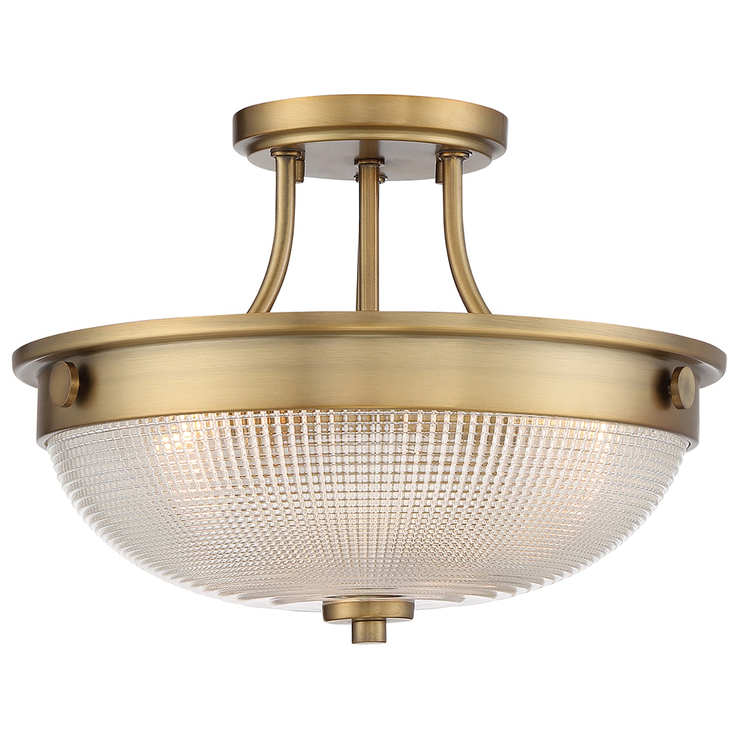 Lampadario Contemporaneo Mantle Vetro Ottone Anticato 2 Luci E27