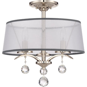 Lampadario Contemporaneo Whitney Metallo Argento Imperiale 3 Luci E14