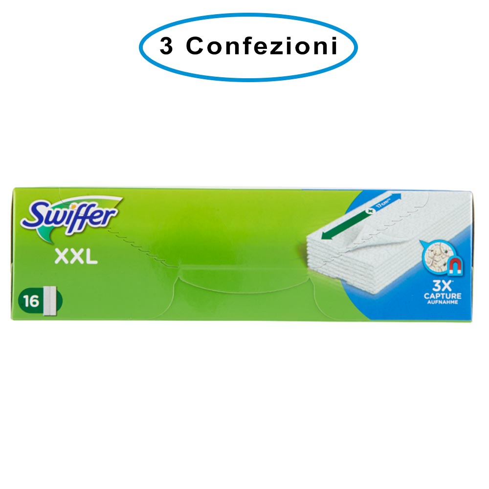 Swiffer panni di ricambio xxl cattura polvere per scopa swiffer 3 confezioni da 16 panni