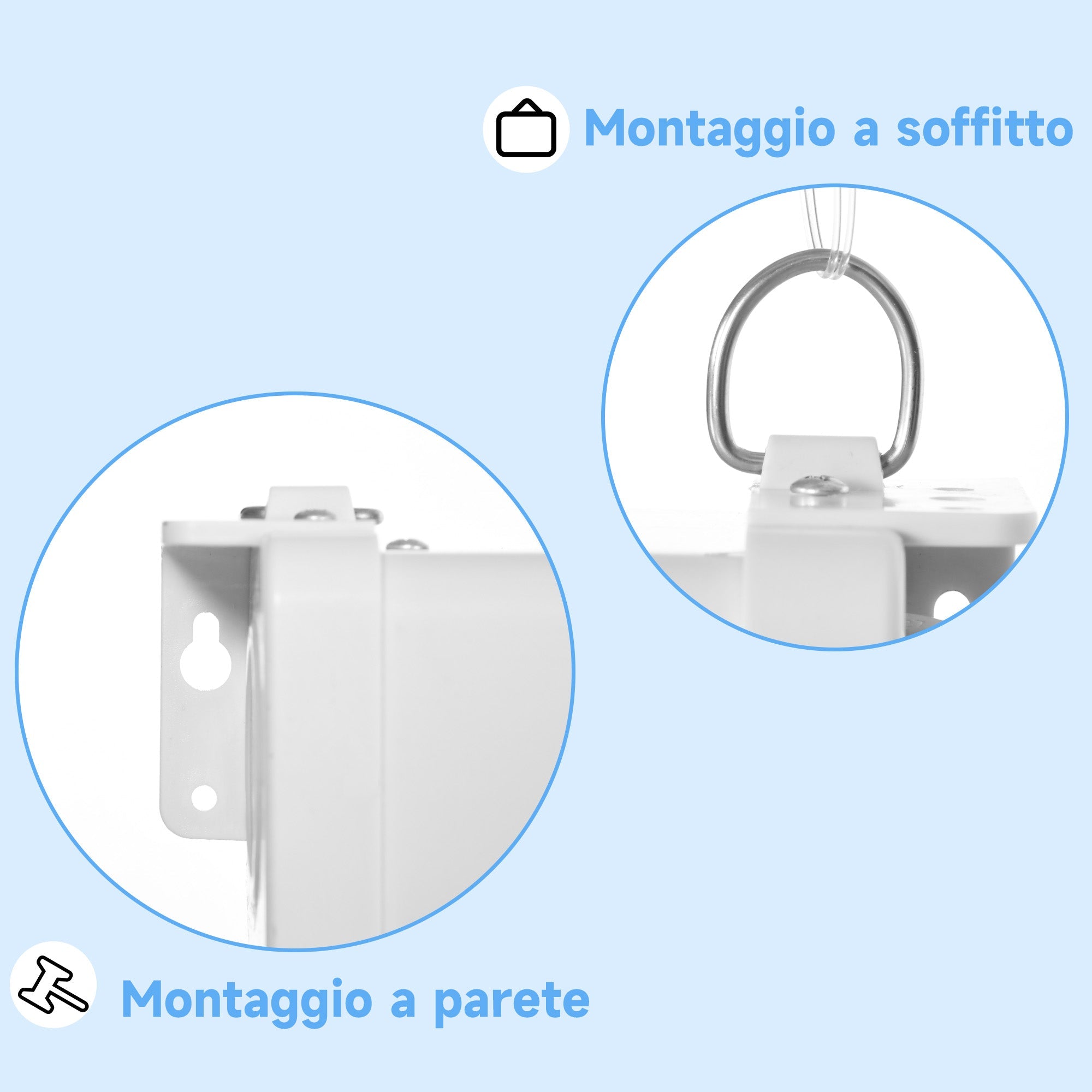 Telo per Proiettore 120" 16:9 Motorizzato con Telecomando Fissaggio a Muro e Soffitto Bianco