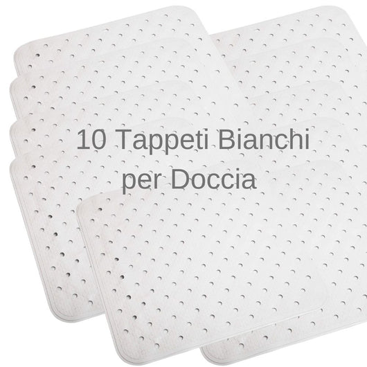 Tappeto antiscivolo per doccia quadrato in gomma bianco pezzi 10