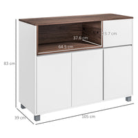 Credenza Moderna 105x39x83 cm in Legno Bianco