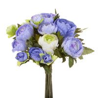 Set 3 Bouquet Artificiali Ranuncoli con 12 Fiori H 25 cm