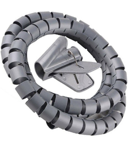 Raccogli Cavo Spiralato Organizer Copri Fili Cavi Elettrici 2,5cm X 1,5mt Grigio         