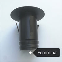 Raccordo a soffitto telescopico da 140mm con innesto per tubo inox per stufa a legna