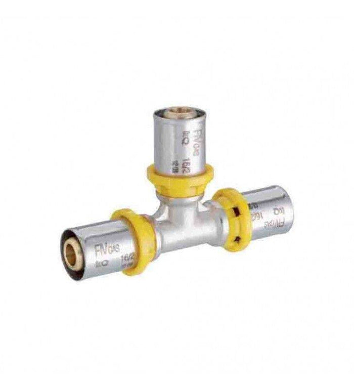 Raccordo a t intermedio a pressare per multistrato gas cod 80040