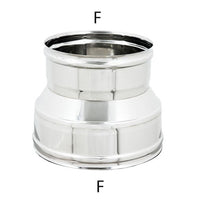 Raccordo inox 6 decimi aisi 304 da f 140 a f variabile, diametro 120mm