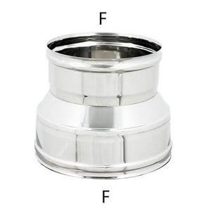 Raccordo inox 6 decimi aisi 304 da f 150 a f variabile, diametro 80mm