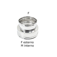 Raccordo inox mono parete f 150mm a doppia parete mf di 150 - de 200 mm