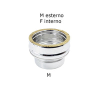 Raccordo inox mono parete m 100mm a doppia parete mf di 100 - de 150 mm