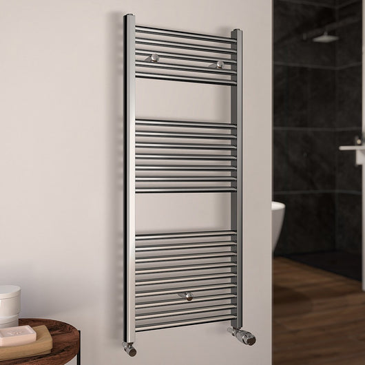 Termoarredo bagno cromo L 50x112 cm interasse 45 cm