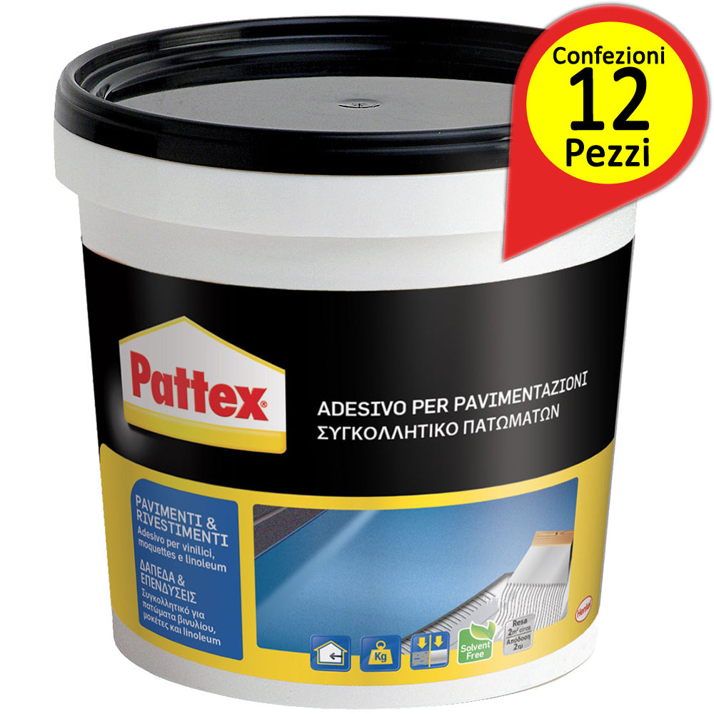 Pattex pavimenti e rivestimenti confezione da 12 barattol da 850 grammi ciascuno