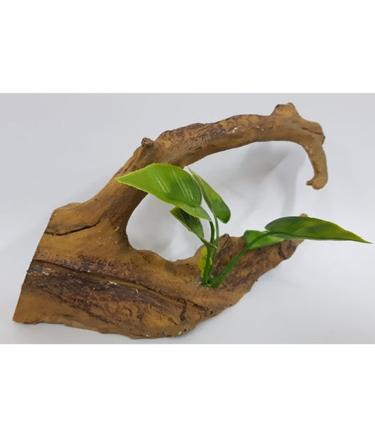 Ramo Foglie Radice Albero 19x6x11cm Ornamento Acquario Decorazioni Arredo Pietra         